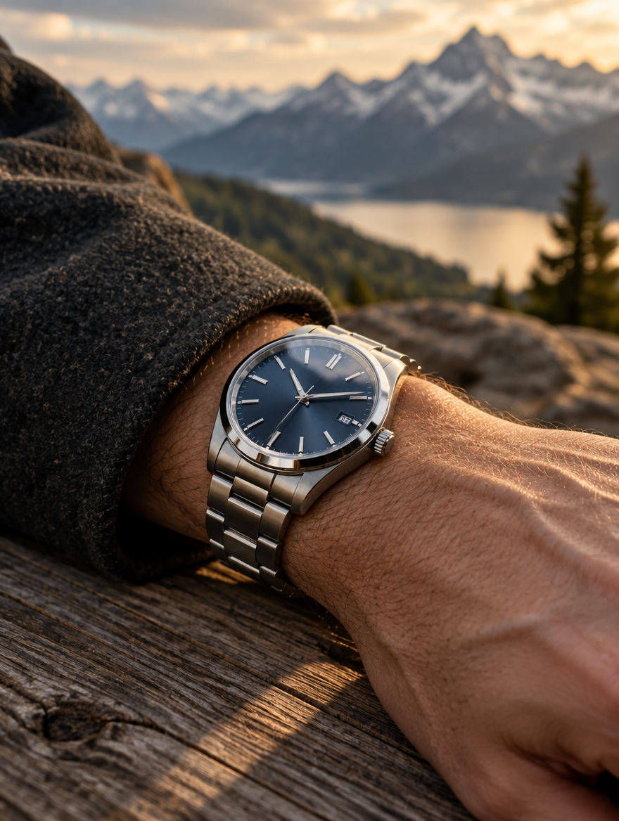 Visuel publicitaire concept — horlogerie